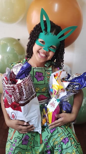 Celebração de Páscoa com uma família da ACAI