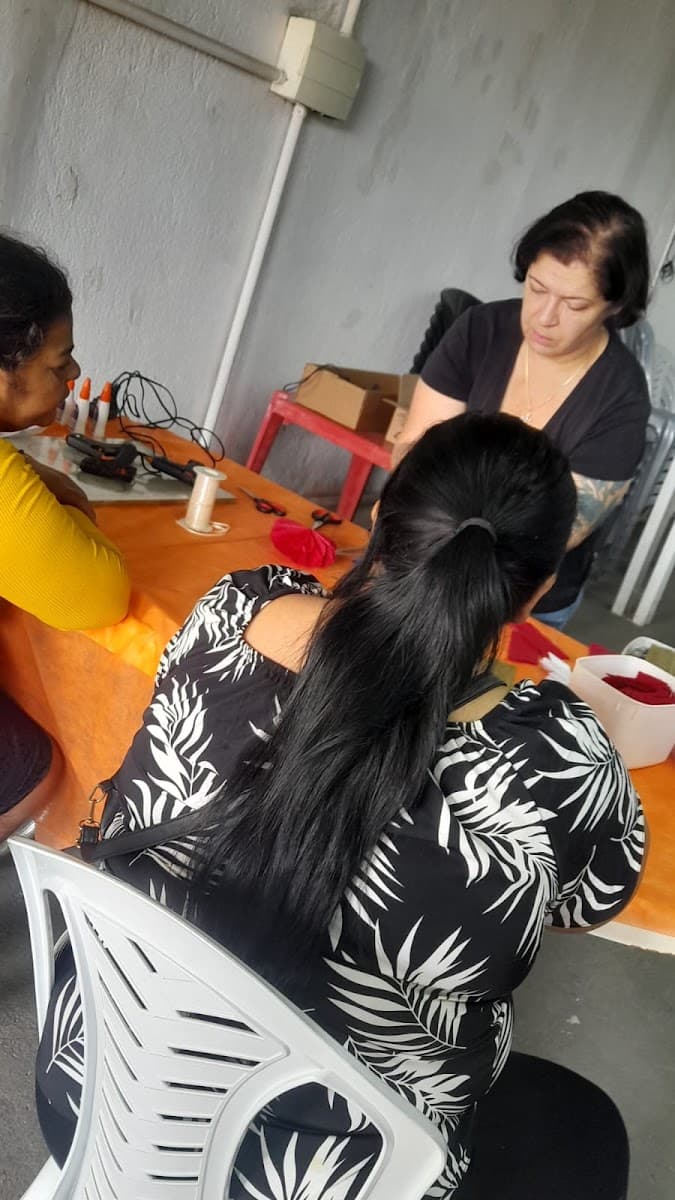 Voluntários separando alimentos e materiais para doação — registro 111